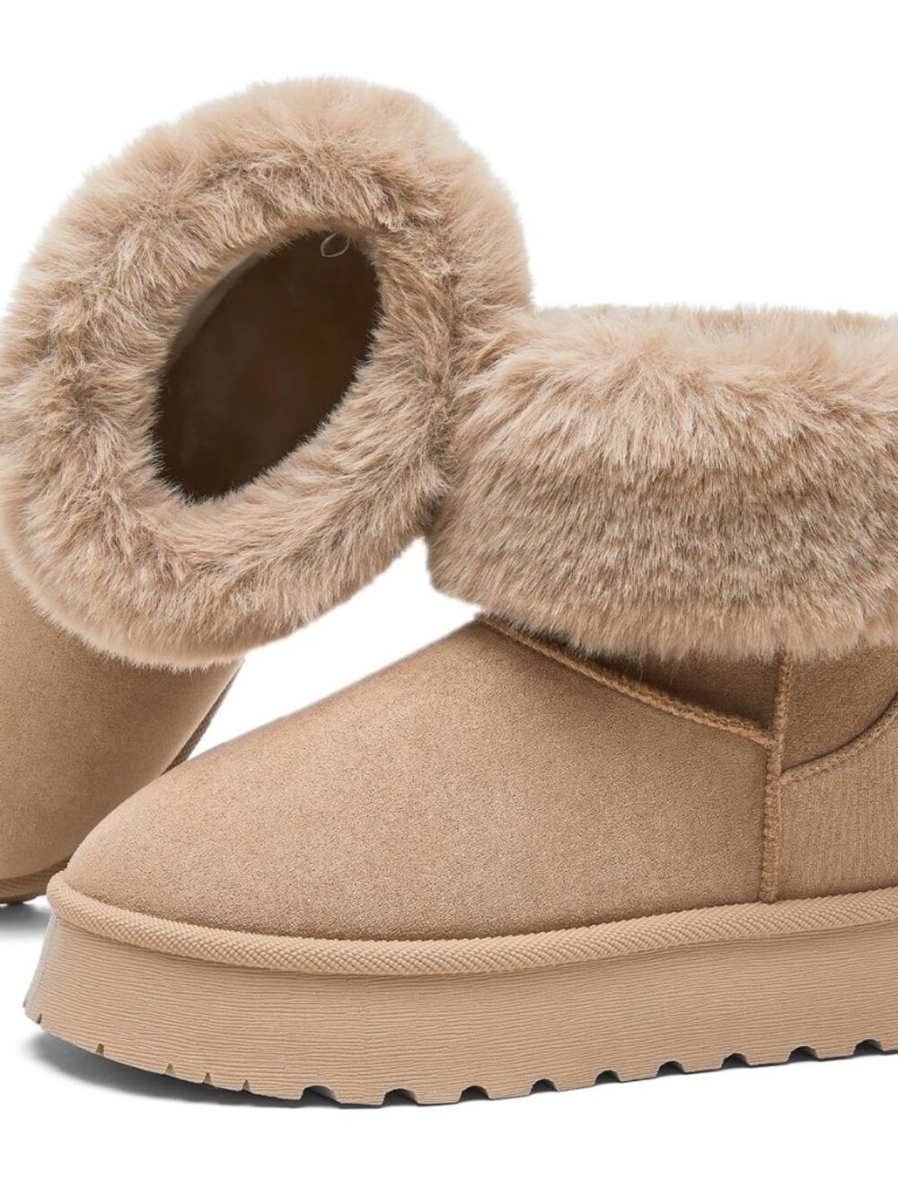 Womens Snow Winter Boots Fuzz Short Mini Ankle Booties